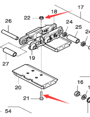 Paver track shoe bolt part number 952761516