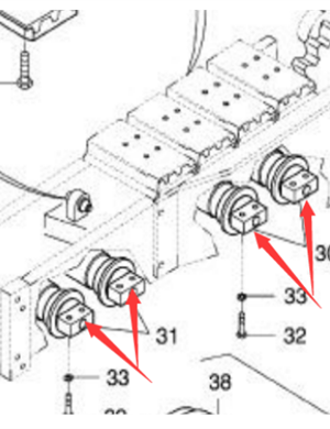 Spreader support wheel part number 952701595