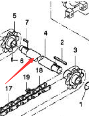 Paver accessories scraper sprocket shaft part number 774060725