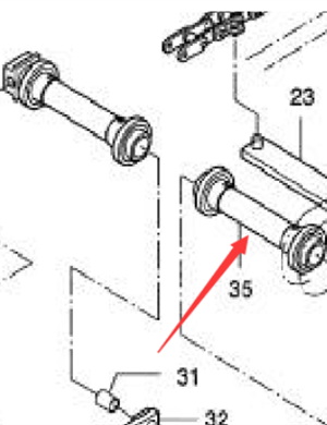 Paver scraper guide wheel assembly part number 750130600