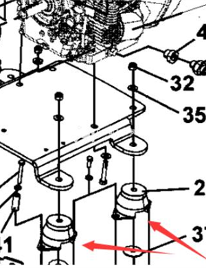 Roller accessories engine support foot pad part number 470038710