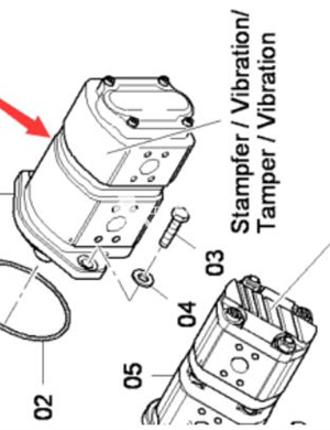 Rammer vibration double gear pump part number 4812026141