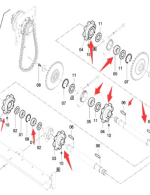 Scraper sprocket shaft repair kit part number/481203552