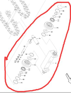 Scraper large chain driven wheel assembly part number/4812026817