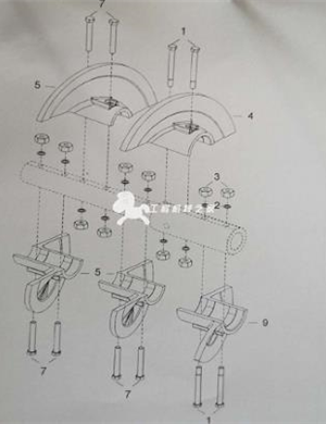 380-5 blade spiral shaft spiral blade repair kit, right part number 4812273278