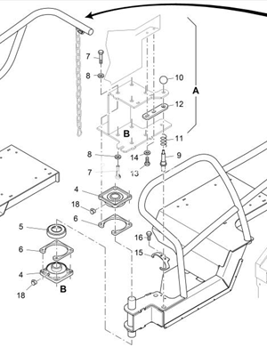 MOUNT FOR SEAT WITH GUARD RAIL	2047519