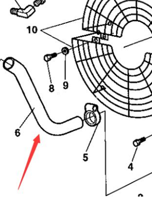 Engine water pipe part number 387241