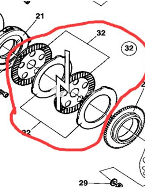 Rear axle brake pad kit part number 939284