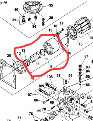 Traveling pump cylinder body part number 901455 