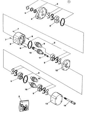  Vibration dual gear pump part number 375649