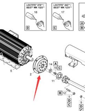 Heating motor coupling part number 4812041175