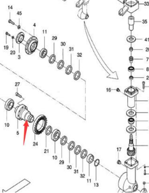 Spiral feeder spline part number D756183218 