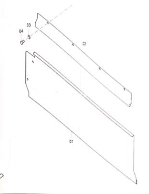 Part number 4812031264 for the front baffle of the left main tamper hammer