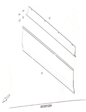 Right telescopic rammer front baffle part number 4812031284