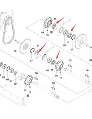 Scraper chain wheel spacer part number D932580860