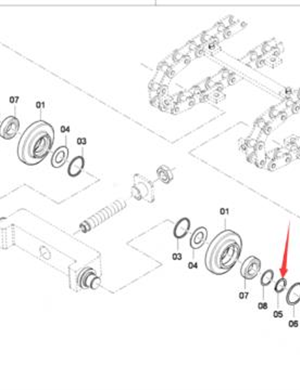  Scraper guide wheel snap ring part number D936003190