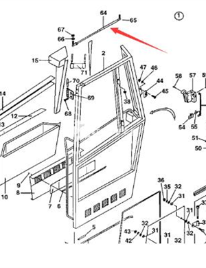  Driver's door gas spring part number 4700935252