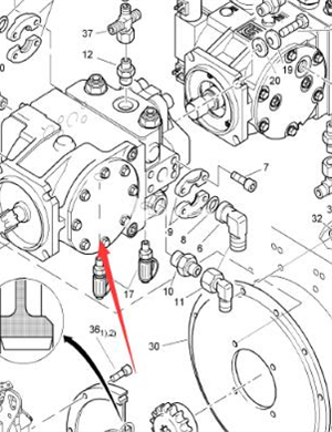 Traveling hydraulic pump part number 05810125