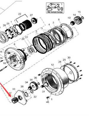 BOMAG walking motor connecting gear part number 05817729 