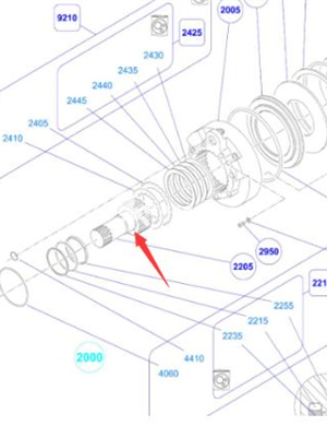 BOMAG BW213D-4 roller brake shaft part number 05814889