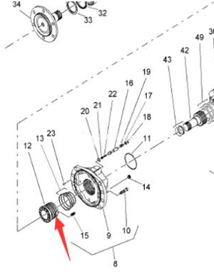 BOMAG BW202AD-2 Walking Motor Fluid Distribution Part Number 05818087