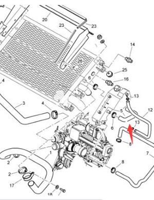 BOMAG auxiliary water tank water pipe part number 92012003