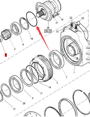 BOMAG reducer O-ring part number 05901282 