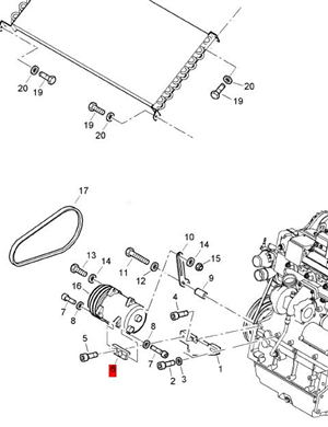 BOMAG air conditioning compressor support part number 58003356