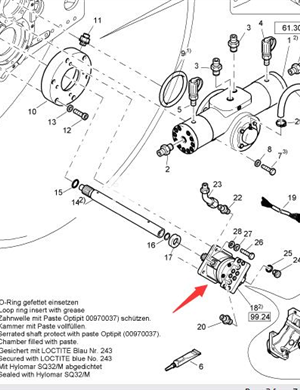 BOMAG vibration motor part number 05802581