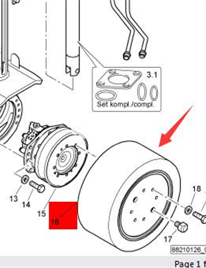 BOMAG rear solid tire part number 88210271