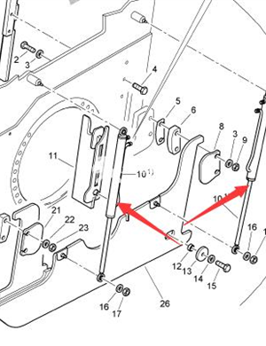  BOMAG side plate oil cylinder part number 05850369 