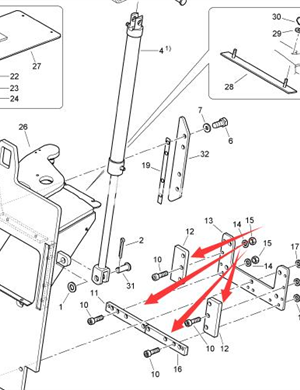 BOMAG tailgate scraper repair kit part number bm5001 