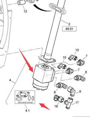 BOMAG steering gear part number 05818831 