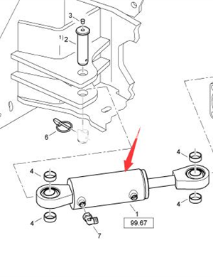 BOMAG steering cylinder part number 05850560