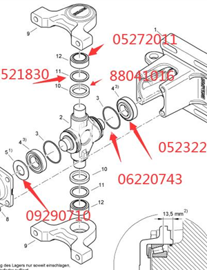 BOMAG intermediate hinge assembly part number 65030117 