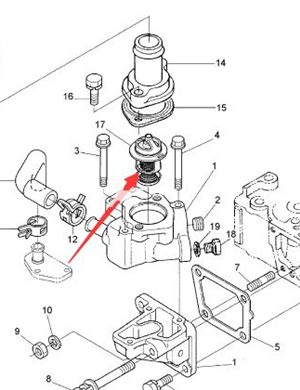  BOMAG thermostat assembly part number 05741884 