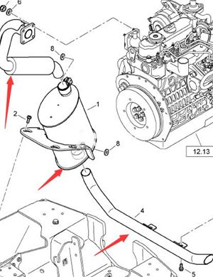 BOMAG silencer part number 46270108 