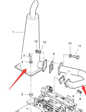 BOMAG muffler assembly part number 05727596