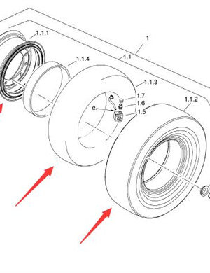 BOMAG roller tire part number 06704505 