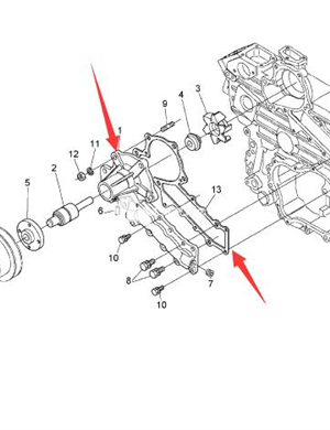 BOMAG cooling water pump part number 05741373 