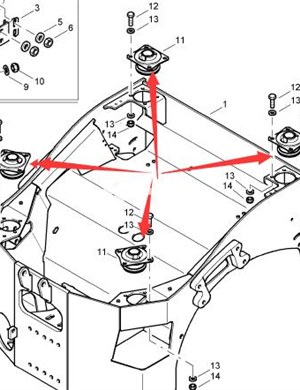 BOMAG frame shock absorber block part number 06170045 