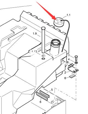 BOMAG sprinkler tank cover part number 01492604