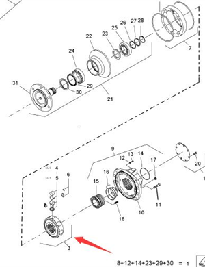 BOMAG walking motor rotor assembly part number 05805000 