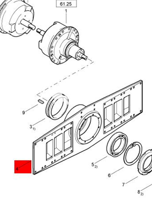 BOMAG steel wheel support plate part number 58011230 