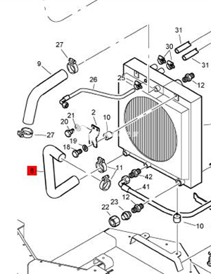 BOMAG engine water pipe part number 87060127