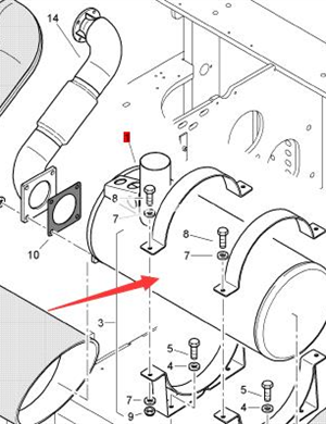 BOMAG muffler assembly part number 89310132