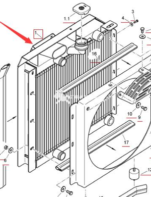 BOMAG water tank radiator assembly part number 88052071