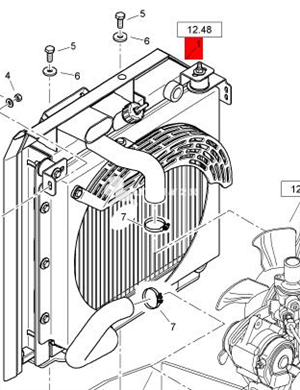 BOMAG water tank radiator assembly part number 88052101 