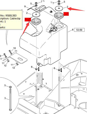 BOMAG diesel tank cover part number 95650430