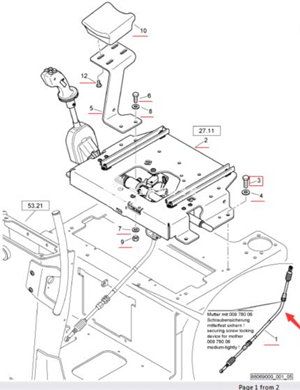 BOMAG walking cable part number 05939010